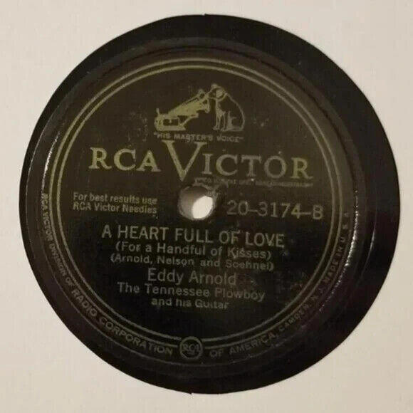 3/$25 Eddy Arnold 78 RPM A Heart Full of Love / Then I Turned RCA 20-3174 - Picture 3 of 5